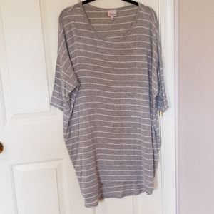Gray and white striped Lularoe Irma